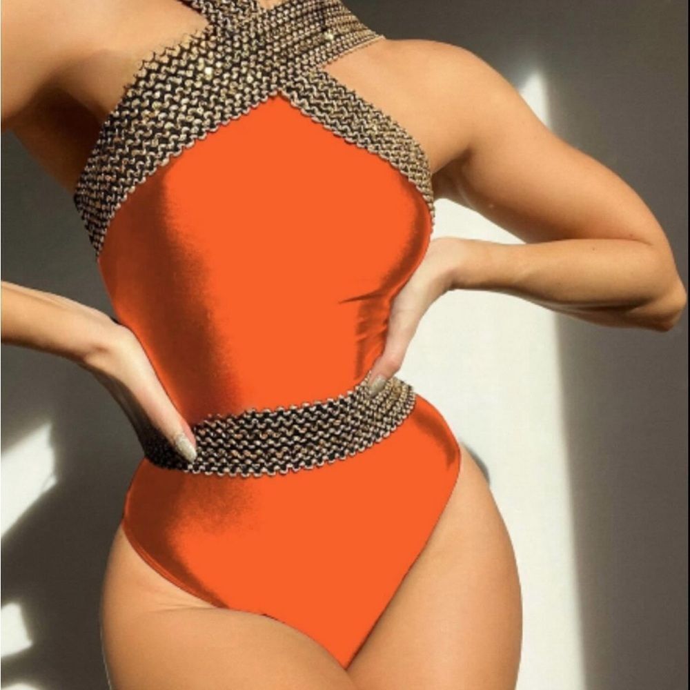 Swim One-Piece Swimsuit With Strap Detail Women Size Medium​